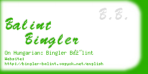 balint bingler business card